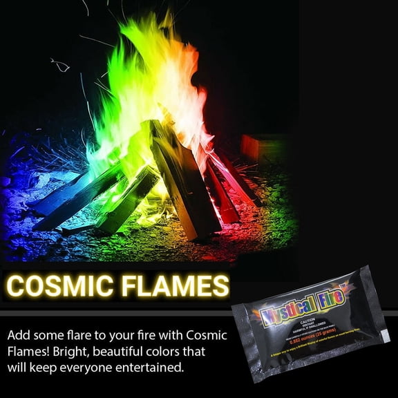 SDJMa 2Pcs Fire Color Changing Packets, Long Lasting Flame Color Changer for Outdoor Campfires Fire Pits Fireplaces, 0.88oz