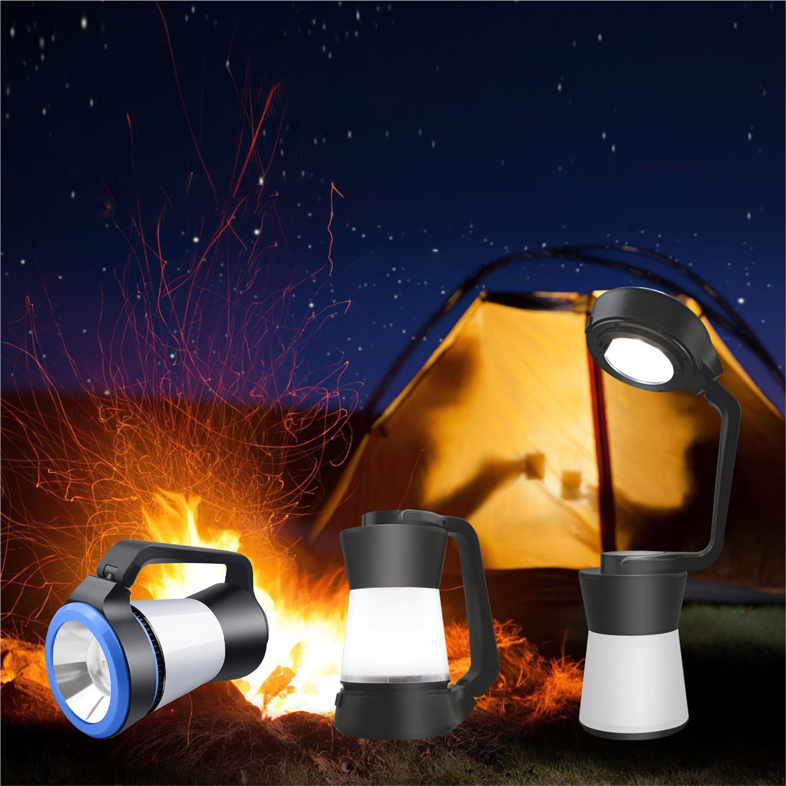3 in 1 LED Lantern, Flashlight and Panel Light, Lightweight Camping Lantern  By Wakeman Outdoors (For Camping Hiking Reading and Emergency)