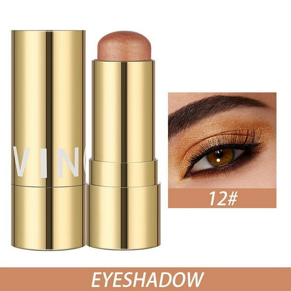 SDJMa 3 in 1 Multi Stick Makeup, Versatile Lip and Cheek Tint Highlighter Stick Waterproof Long Lasting Cream Contour Stick Stick Illuminator Stick Makeup Stick for Eyes Lips