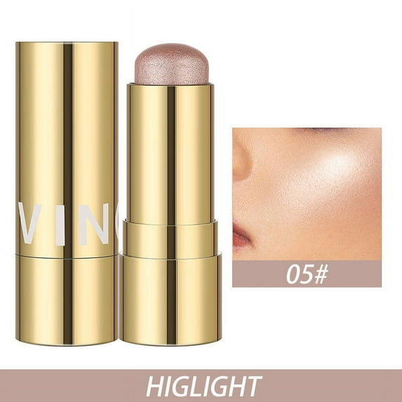 SDJMa 3 in 1 Multi Stick Makeup, Versatile Lip and Cheek Tint Highlighter Stick Waterproof Long Lasting Cream Contour Stick Stick Illuminator Stick Makeup Stick for Eyes Lips