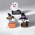 thumbnail image 1 of SDJMa 3 Pcs Halloween Ghost Table Decorations, Cute Cartoon Ghost Wooden Table Signs for Halloween Party Home Office Tiered Tray Decor, 1 of 8