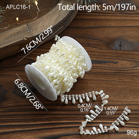 SDJMa 32.8FT Christmas Tree Beads, Shiny Artificial Pearl Garland Decor for Xmas Tree Wedding Decoration Party Supplies