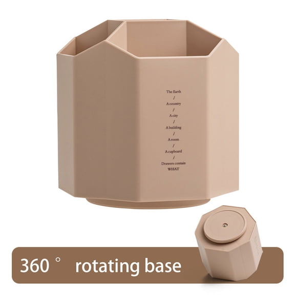 SDJMa 360 Degree Rotating Pen Holder, Multifunction Spinning 5 Slots Pen Cup Pencil Holder Stationery Desk Organizer for Office Home, Modern Pencil Cup Pot