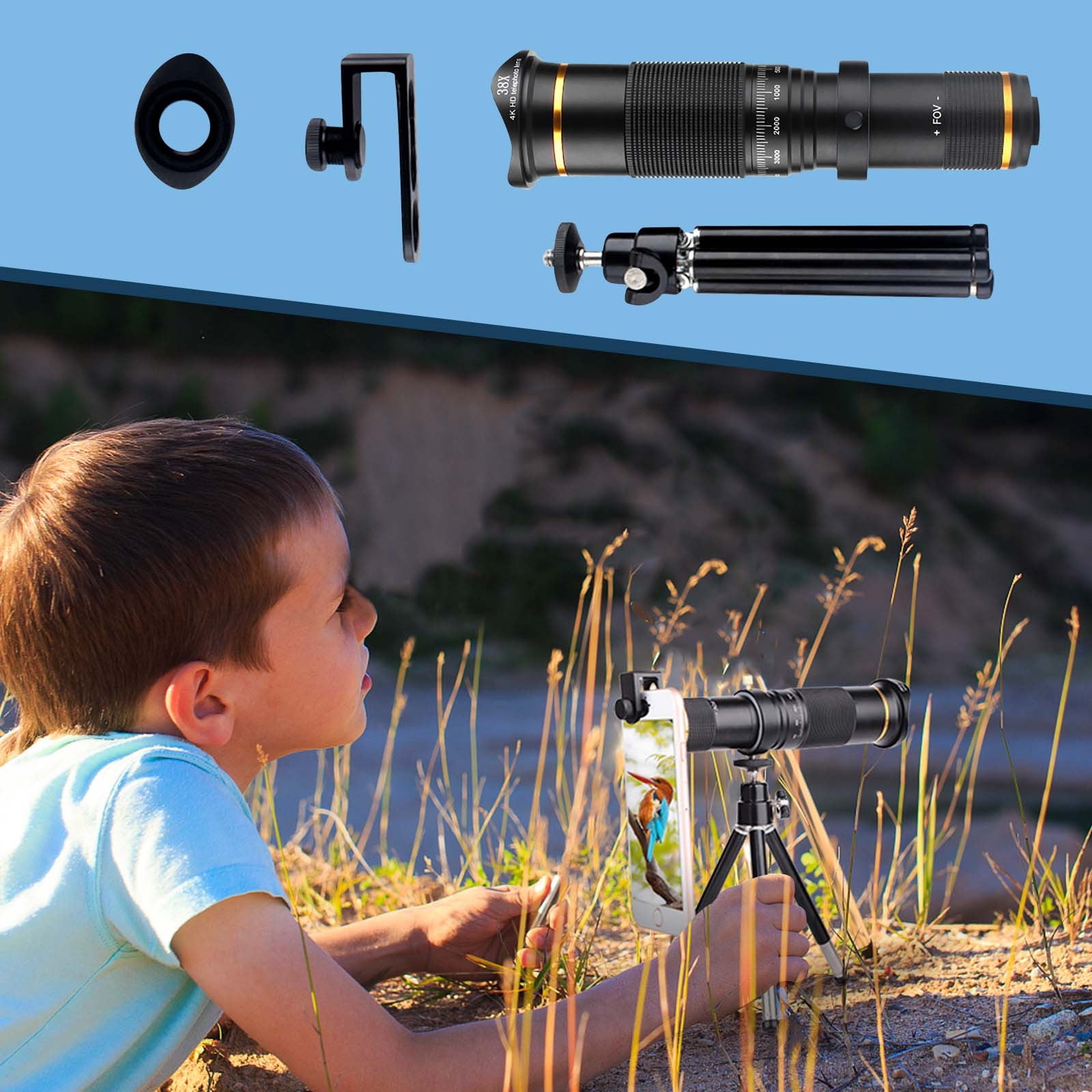 SDJMa 38X HD Telephoto Lens for Phone Camera Photography Extension