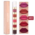 thumbnail image 1 of SDJMa 5 Colors Waterproof Matte Liquid Lipstick Set, Long Lasting Non-Stick Cup Velvet Lip Gloss Kit, Highly-Pigmented Nude Red Liquid Lipstick Makeup Sets for Women (5ml), 1 of 8