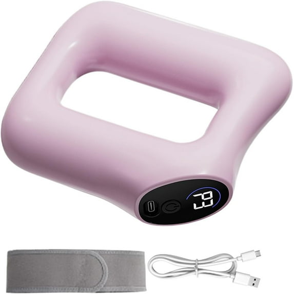 SDJMa 5-Speed Adjustable Body Massage Belt with Rechargeable Battery, Portable Fascia Muscle Relaxer for Deep Tissue Recovery & Pain Relief, Pink