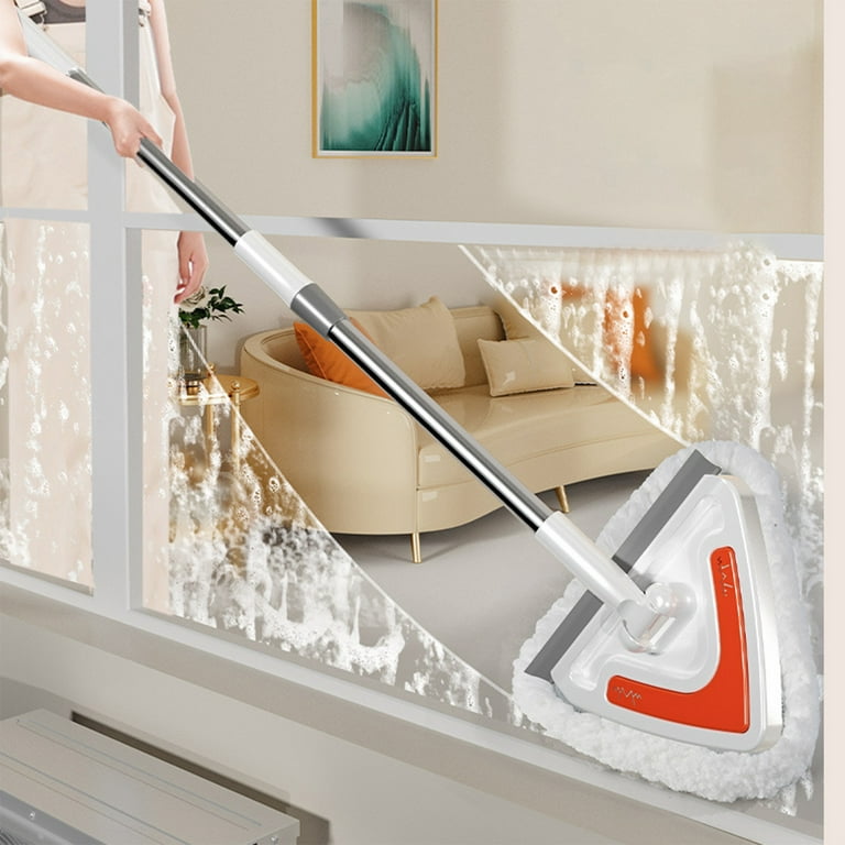 SDJMa 55.1 Inch Wall Mop, Wall Cleaning Mop, Triangle Mop Wall Cleaner with  Long Handle, Rotatable Adjustable Cleaning Mop Wall Washer Mop, Ceiling