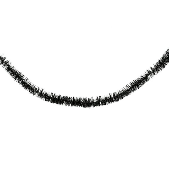 SDJMa 6.5 ft Black Tinsel Garlands for Christmas Tree Black Christmas Decorations Metallic Wire Wreath Classic Hanging Decorations for Christmas Ceiling Halloween Home Wall Indoor Outdoor Decor