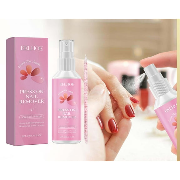 SDJMa 60ml Press on Nail Remover,Glue Remove Off for False Nails, Nail Glue Remover, Easy Remove Quick Solid Glue Remover, Acetone Free and Odorless Not for Uv Gel or Gel Nail Polish