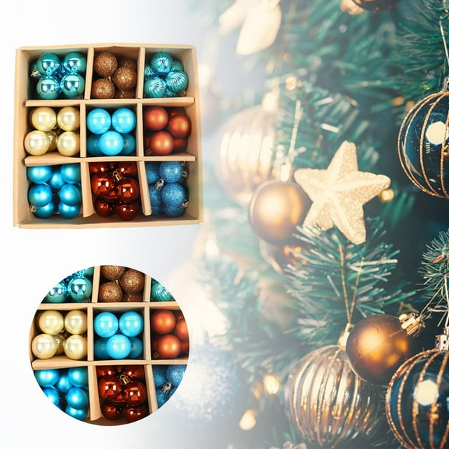 SDJMa 99 Pcs Mini Multicolor Christmas Ball Ornaments Small Vintage