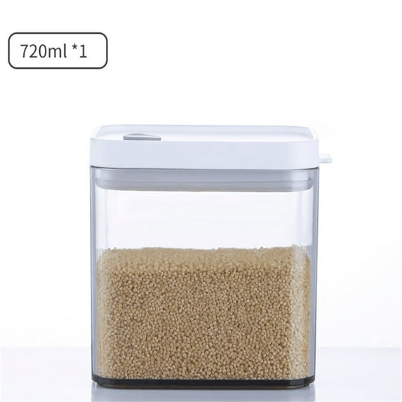 SDJMa Airtight Food Storage Containers, BPA Free Plastic Kitchen and Pantry Organization Canisters with Lids for Cereal, Dry Food, Flour and Sugar(720ml)