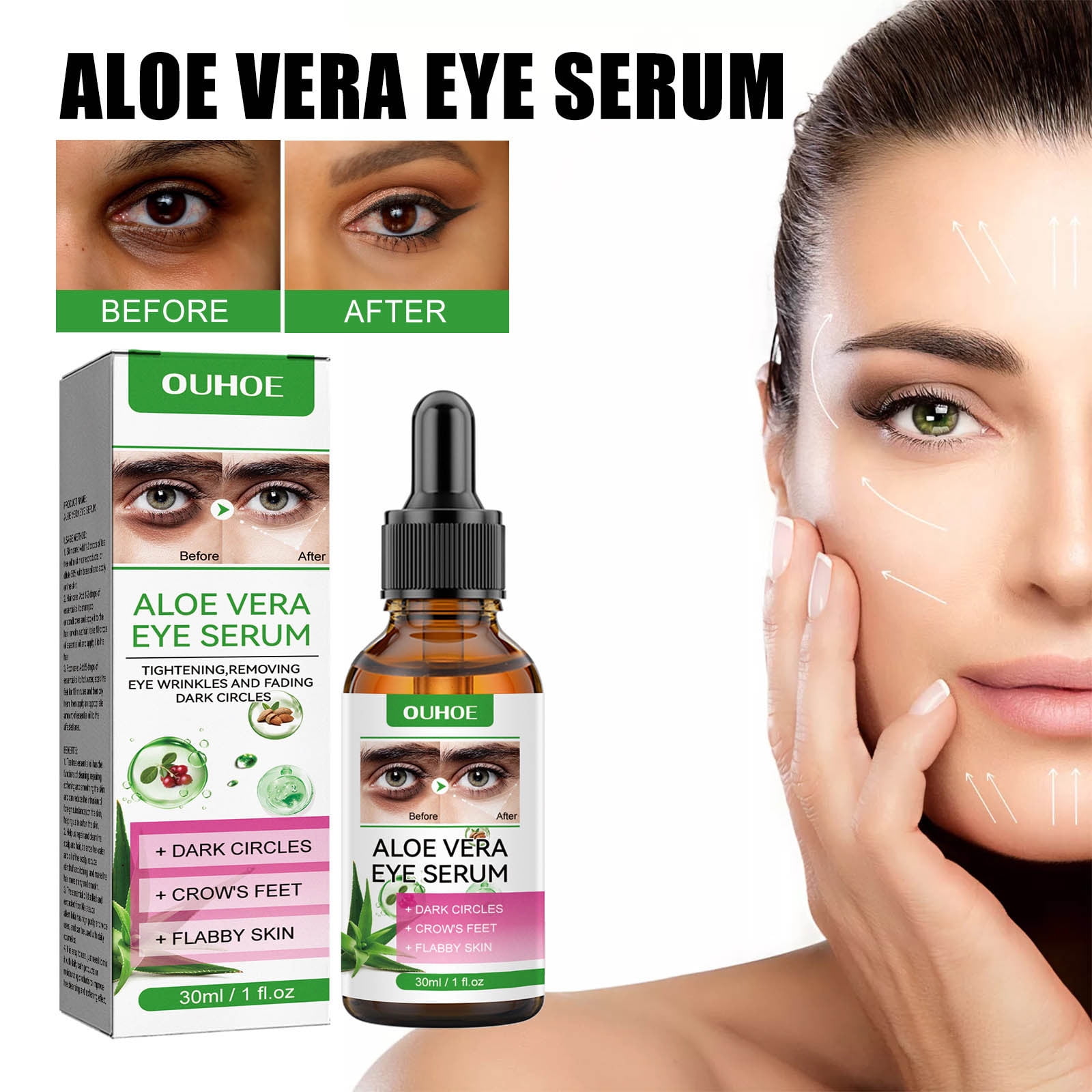 SDJMa Aloe Vera Eye Serum Dark Circles Under Eye Treatment for Women to