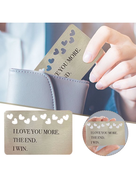 Anniversary Wallet Insert for Men Women, Wallet Metal Card Gift, Engraved Keepsake for Him Her, Gift for Boyfriend, Girlfriend, Valentines Day, Anniversary Present