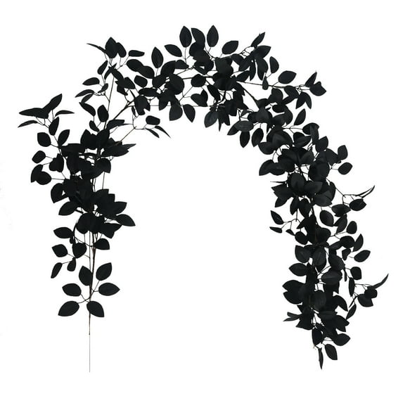 SDJMa Artificial Rose Vines, Fake Hanging Silk Flower, Plastic Floral Garland with Leaf for Indoor Wedding Party Table Centerpiece Home Garden Wall Halloween Decor (Black,67 Inch)