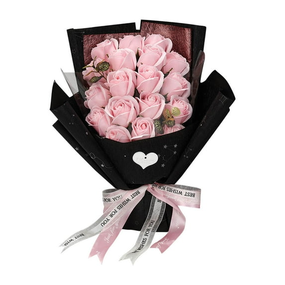 SDJMa Artificial Roses Bouquet, Soap Rose Preserved Flower Gift for Her Mom Wife Sister Valentine's Day Mother's Day Christmas Birthday Anniversary Home Decor