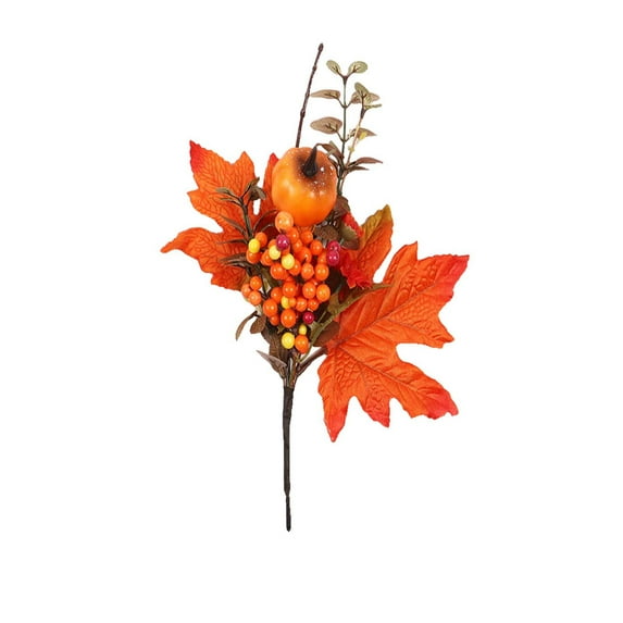 SDJMa Assorted Artificial Maple Leaf Branches Faux Fall Picks with Pumpkin,Berries and Pinecones,Fake Autumn Floral Branch for Thanksgiving Harvest Wreath Home DIY Arrangement Decor
