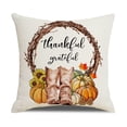 thumbnail image 1 of SDJMa Autumn Pumpkin Fall Decorative Throw Pillow Covers 18 x 18 Inch ,Cotton Blend Square Farmhouse Pillowcases Cushion Cover for Car Bed Couch Patio Decor,Halloween Thanksgiving Pillow case, 1 of 7