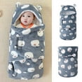 SDJMa Baby Bear Penguin Fleece Winter Warm Swaddle Cotton Split