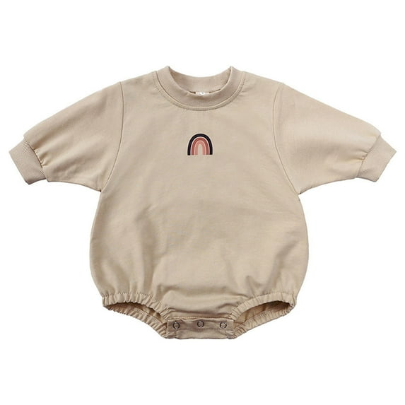 SDJMa Baby Girl Boy Crewneck Sweatshirts Oversized Knit Sweater Shirts Long Sleeve Rainbow Print Romper Pullover Top Cute Fall Winter Clothes