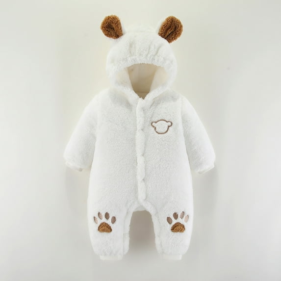 SDJMa Baby Infant Boys Girls Snowsuit Winter Hooded Footed Warm Jumpsuit Outerwear for 0-24 Months