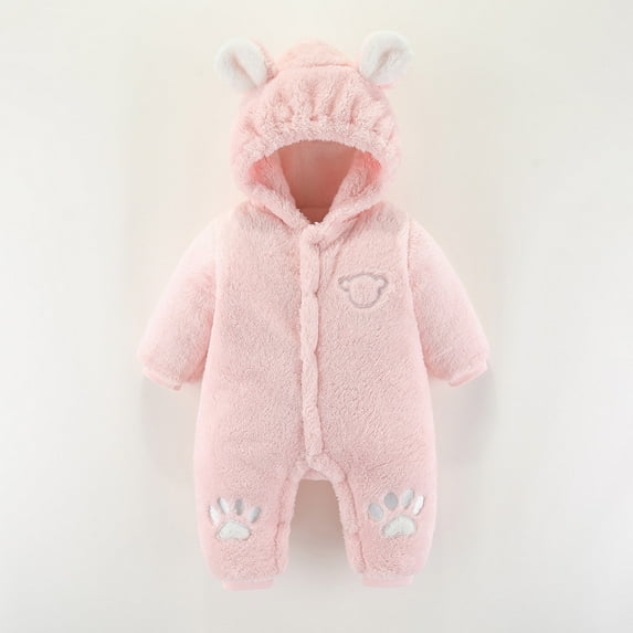 SDJMa Baby Infant Boys Girls Snowsuit Winter Hooded Footed Warm Jumpsuit Outerwear for 0-24 Months