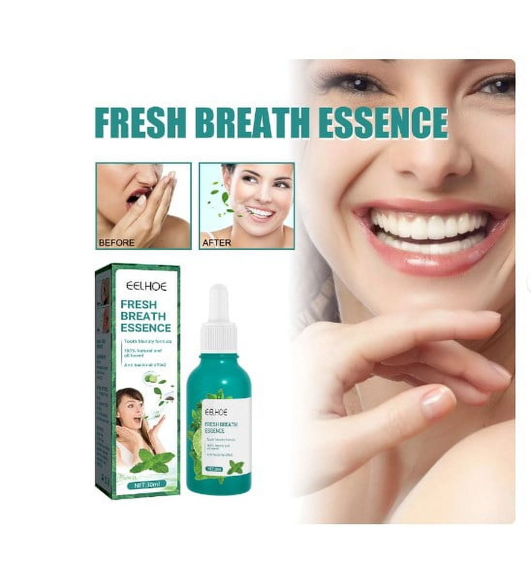 SDJMa Bad Breath Treatment for Adults, Bad Breath Eliminating Serum, Natural Breath Freshening Drops, Lasts up to 8 Hours, Minty Taste, 30ml