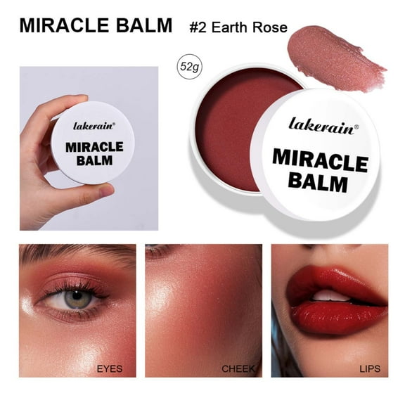SDJMa Balm Glow, Multi-Use Balm for Cheeks, Eyes & Lips, Buildable Formula, Dewy Finish, Earth Rose, 1.8 Oz.