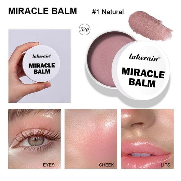 SDJMa Balm Glow, Multi-Use Balm for Cheeks, Eyes & Lips, Buildable Formula, Dewy Finish, Natural Pink, 1.8 Oz.