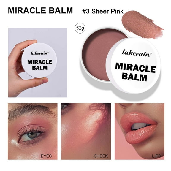 SDJMa Balm Glow, Multi-Use Balm for Cheeks, Eyes & Lips, Buildable Formula, Dewy Finish, Sheer Pink, 1.8 Oz.