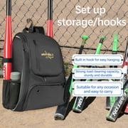 SDJMa Baseball Backpack, Lightweight Softball Bag with Shoes Compartment for Mens