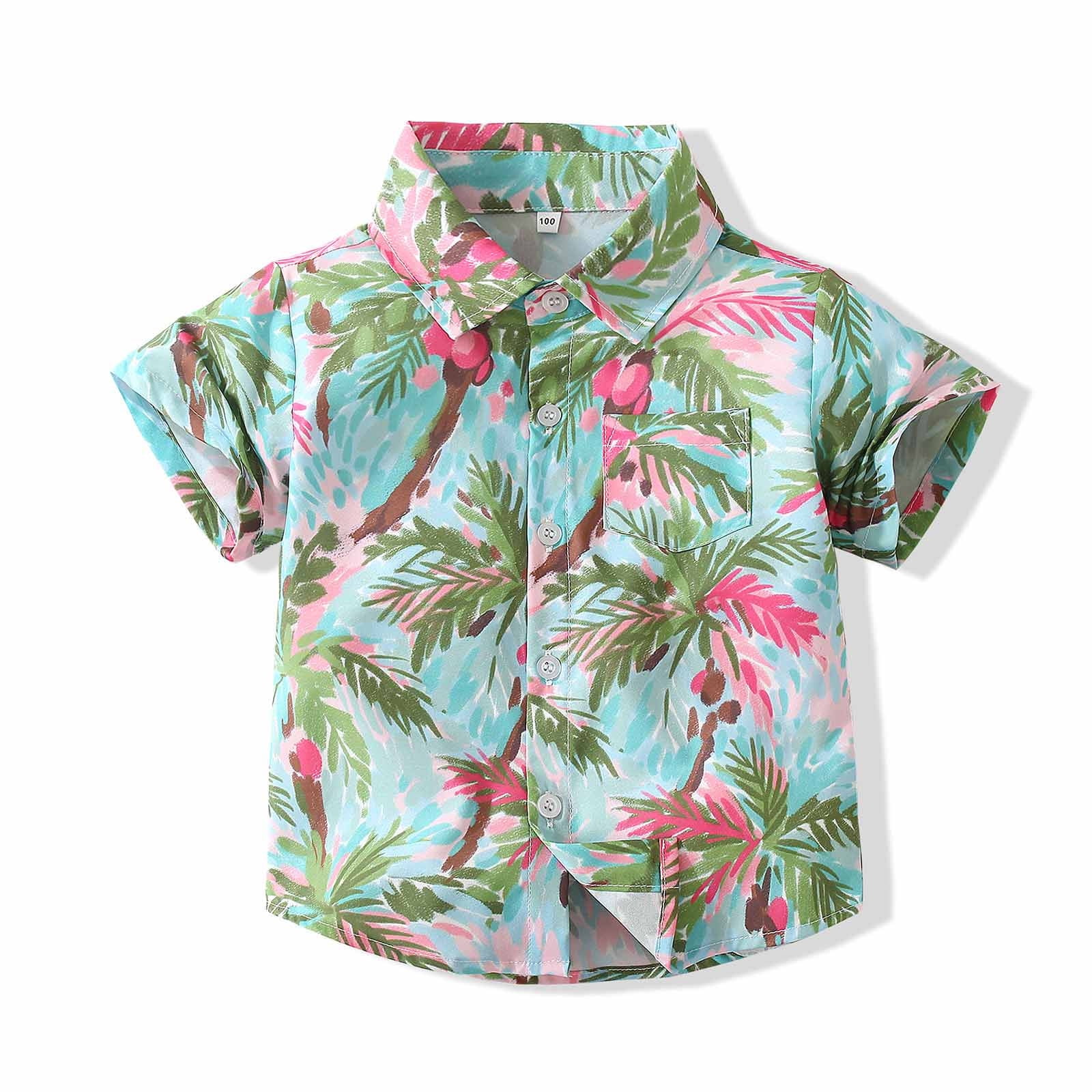Australian Floral Blue  Little Boys Hawaiian Shirt main image 0