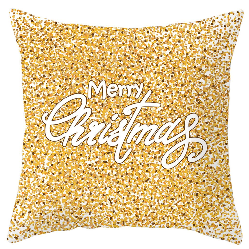 Black & Gold Merry Christmas Pillow Covers Set Of 4 - 18x18 Inch, Holiday Tree Reindeer Design