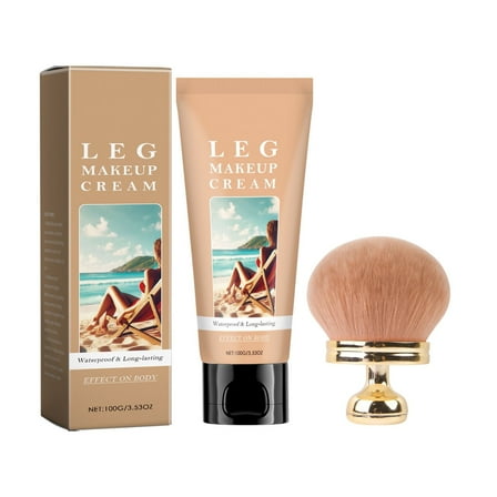 SDJMa Body Bronzing Cream With Brush– Buildable Self-Tanning Concealer with Natural Matte Finish, 100g (A)