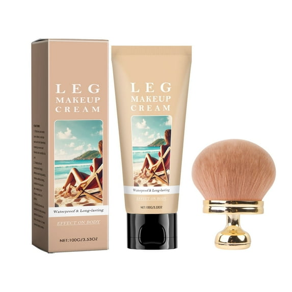 SDJMa Body Bronzing Cream With Brush– Buildable Self-Tanning Concealer with Natural Matte Finish, 100g (B)