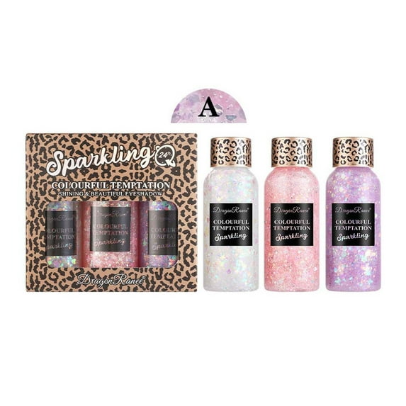 SDJMa Body Face Chunky Glitter Gel Set,Mermaid Sequins Glitter Face Paint,Glitter Liquid Eye Shadow for Festival Birthday Makeup Party ()