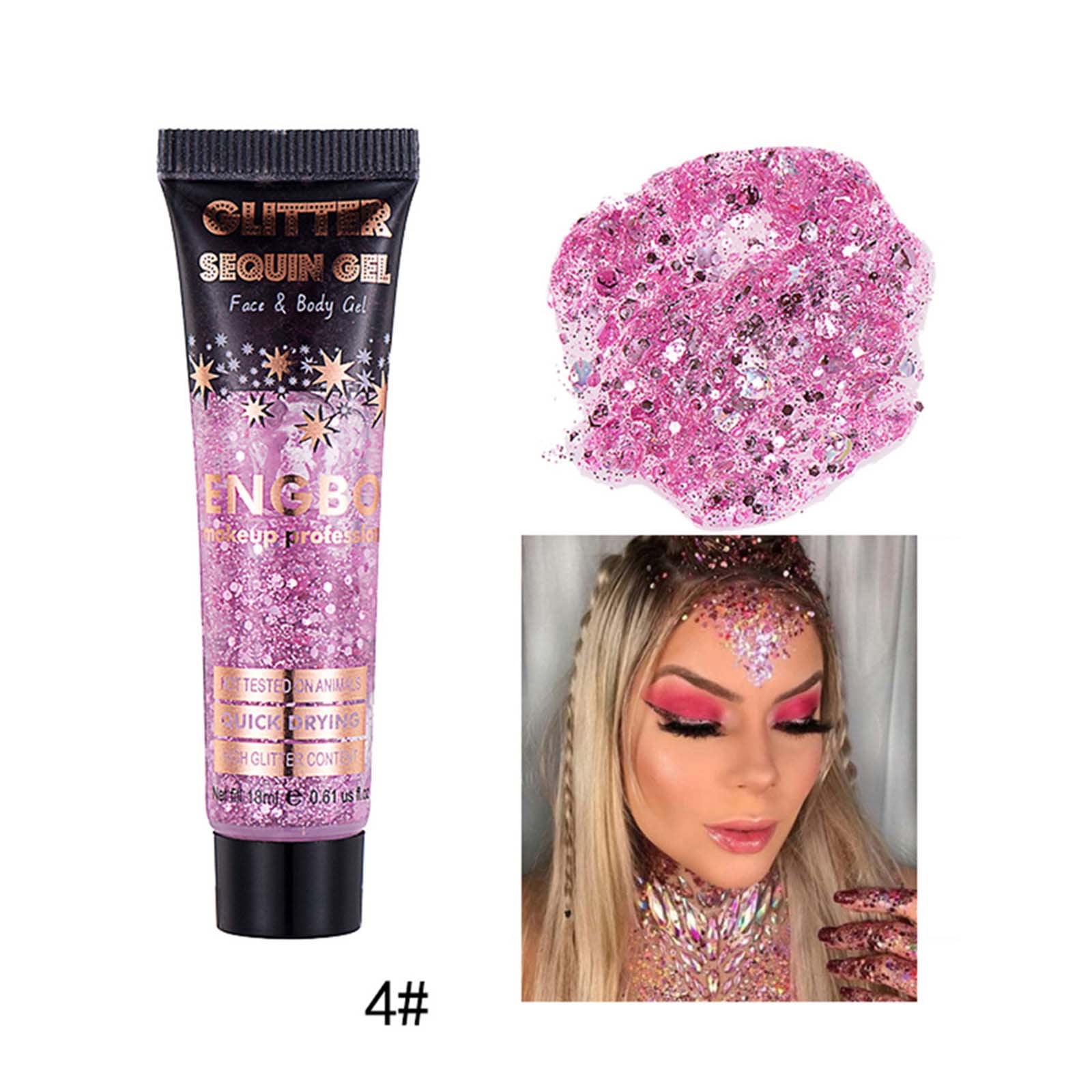 SDJMa Body Glitter Gel, Face Glitter Body Gel Sequins Shimmer Liquid