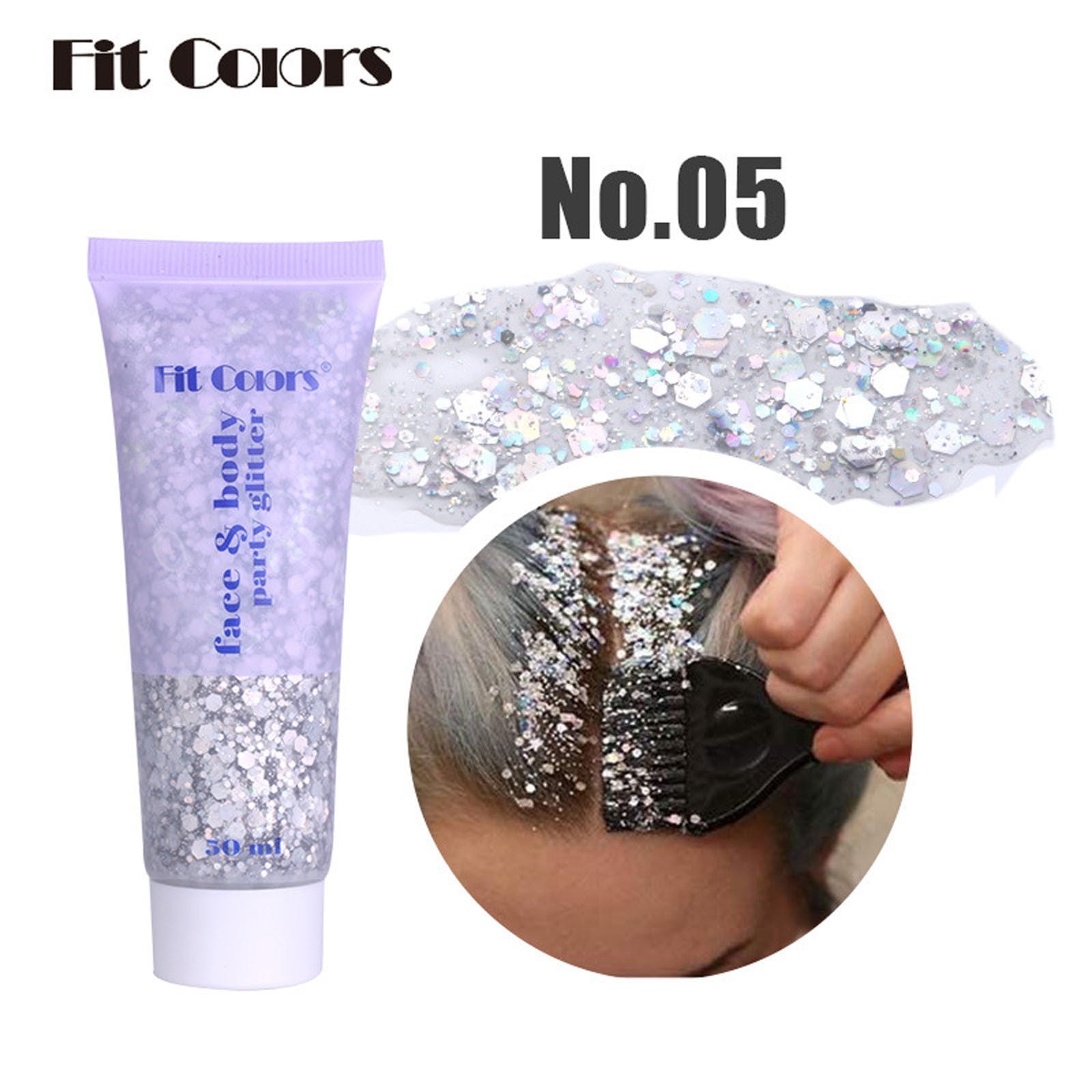 Glitter Face + Body Gel Red 10ml Make Up Unisex main image 1