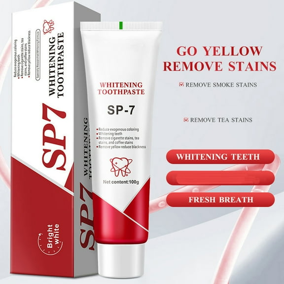 SDJMa Brightening Toothpaste, Gently Removes Stains, Freshens Breath, Natural Ingredients, Xylitol & Green Tea Extract, 100g