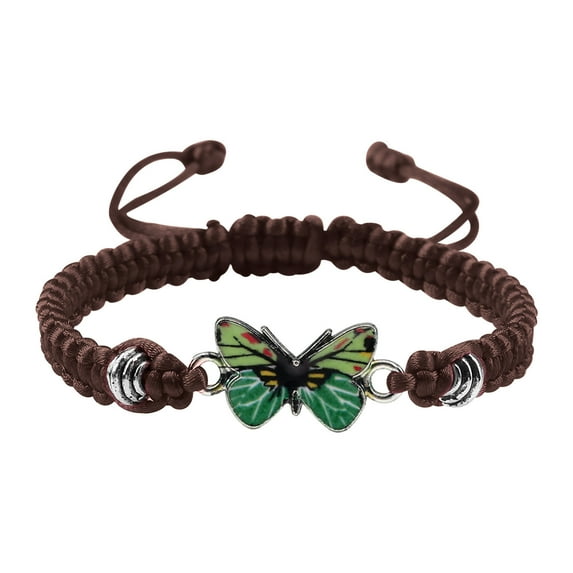 SDJMa Butterfly Charm Bracelet - Adjustable Hand Woven Bracelets, Inspirational Butterfly Bracelet for Teen Girls, Cute Butterfly Charm Bracelets Valentine's Day Mother's Day Gifts