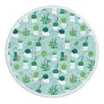 thumbnail image 1 of SDJMa Cactus Printed Microfiber Beach Towels 60" x 60" Oversized Round Beach Blanket Sand Free Quick Dry Circle Bath Towel Absorbent Beach Yoga Mat Table Cloth Throw Fringe Tapestry(B), 1 of 9