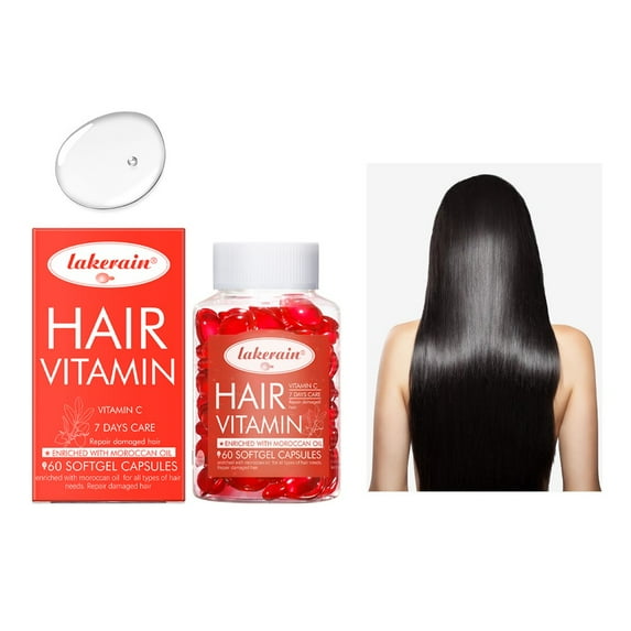 SDJMa Capsule Hair Care Essential Oil, Improves Hair Dryness Sagging And Smoothness 60 Capsules Of Moisturizing, Hair Capsule Serum For All Hair 30ml (A)