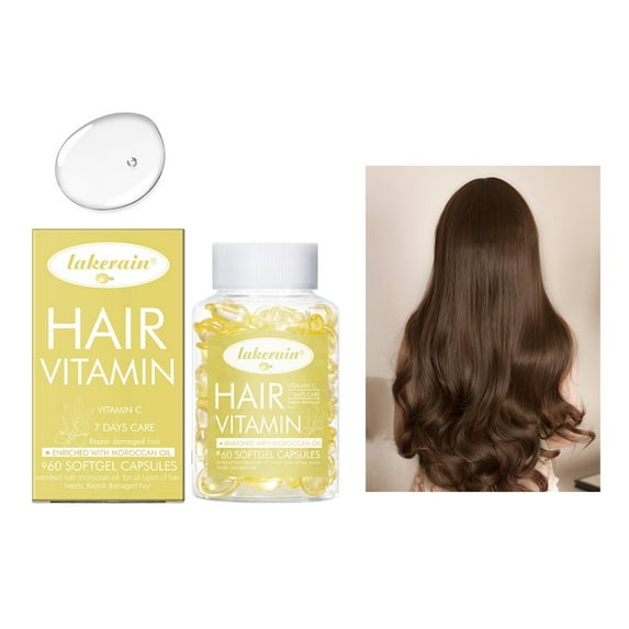 SDJMa Capsule Hair Care Essential Oil, Improves Hair Dryness Sagging And Smoothness 60 Capsules Of Moisturizing, Hair Capsule Serum For All Hair 30ml (B)