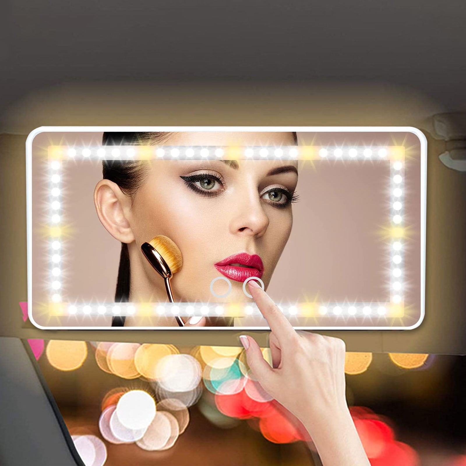 SDJMa Car Visor Vanity Mirror Rechargeable with 3 Light Modes & 60 LEDs,Mirror for Car Truck SUV