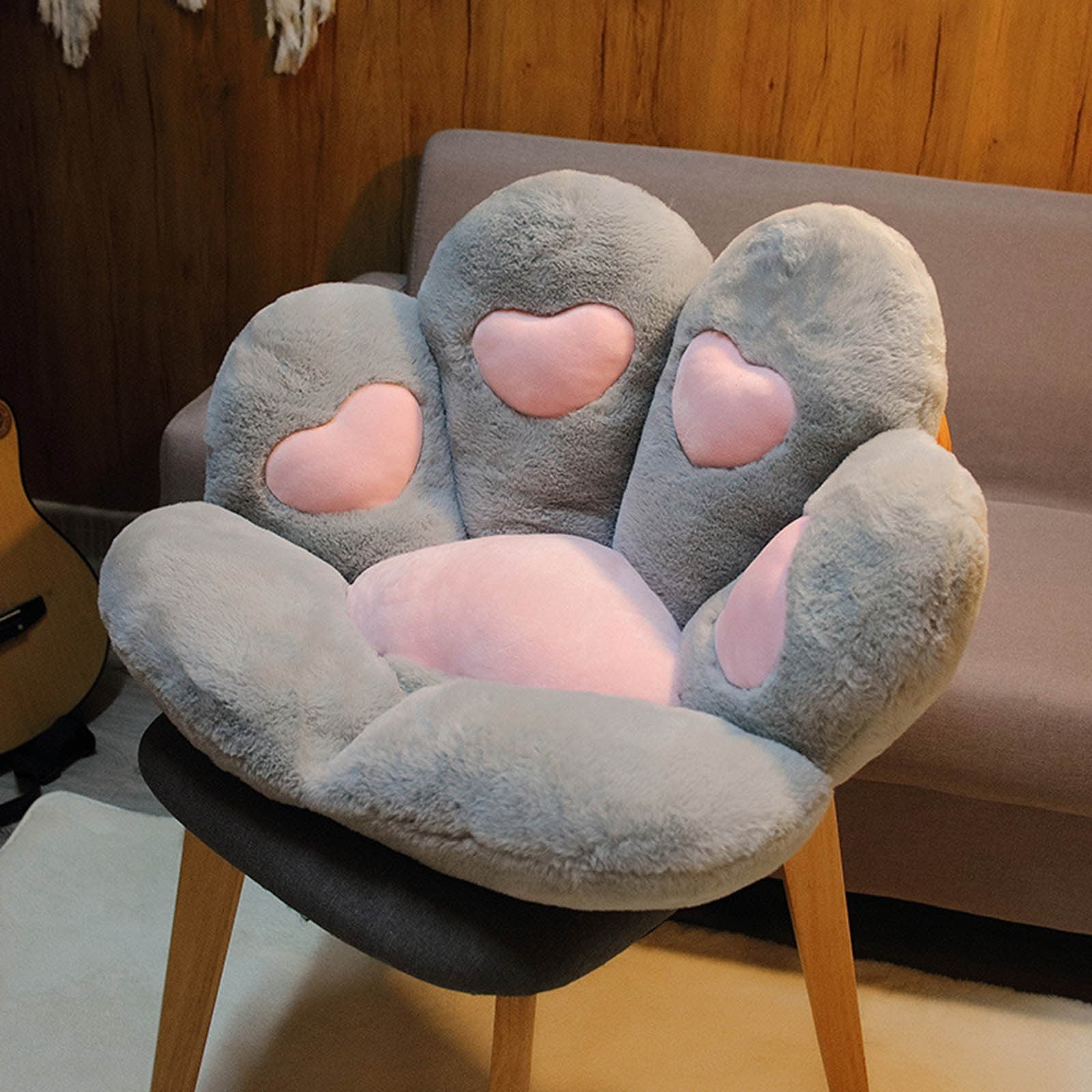 DOBUONO Cat Paw Cushion Kawaii Office Desk Chair Cushions Comfy Plush Cat Paw Shape Gaming Chair Cushion Bear Cute Seat Cushion for Girl, Kawaii