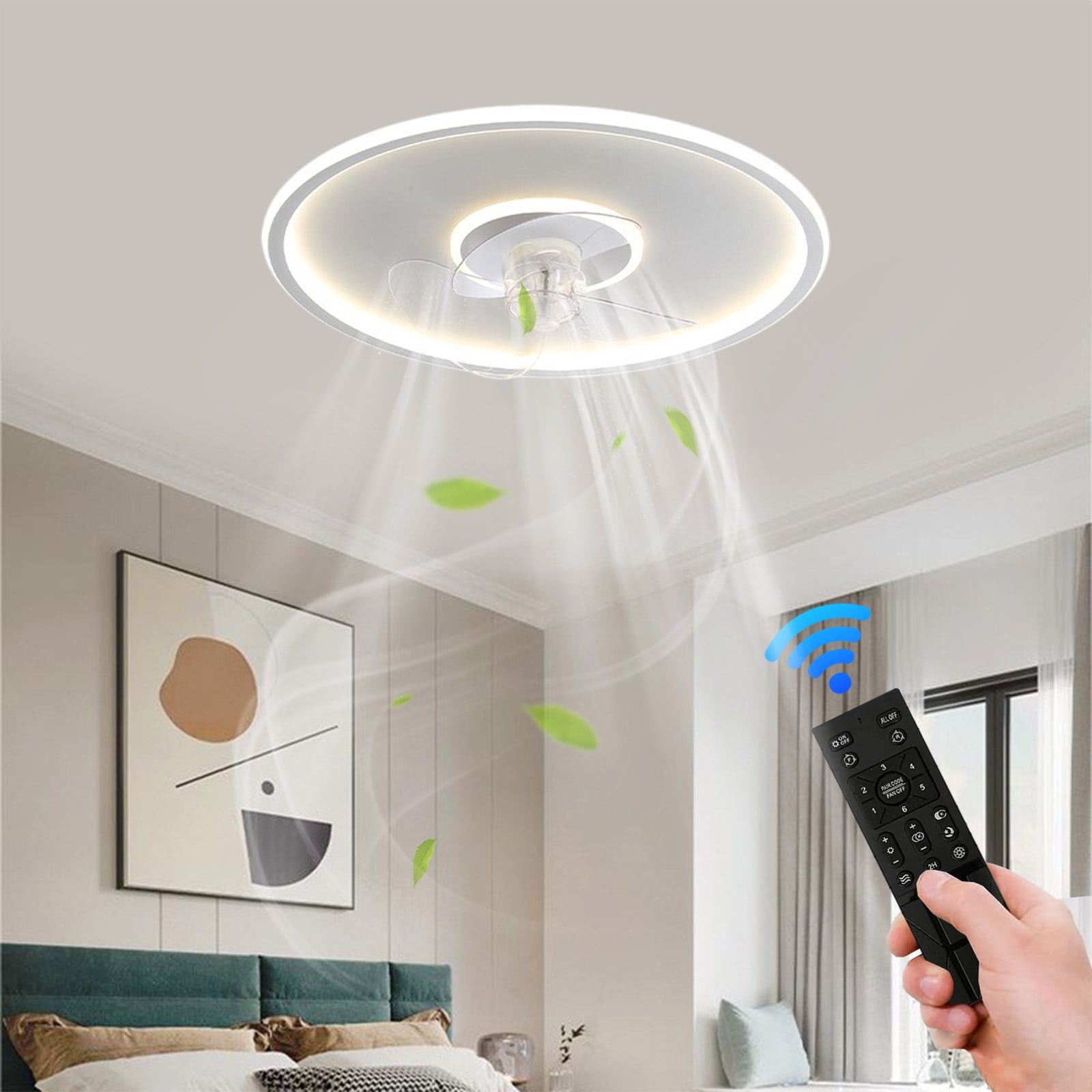 Volisun Low Profile Ceiling Fans With Lights And Remote Ensenior 20'' Low Profile Ceiling Fans With Lights And Remote Bed Room Ceiling Fan With Light