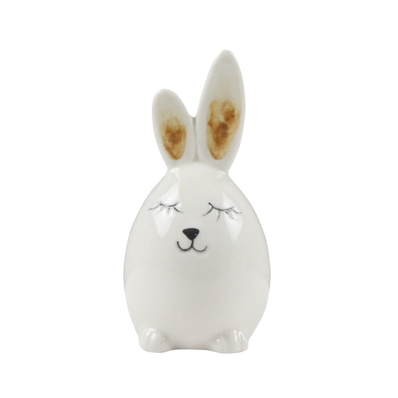 SDJMa Ceramic Bunny Figurine, White Rabbit Statue for Spring Easter Home Table Decor, 2.48 x 1.96 x 1.81 in