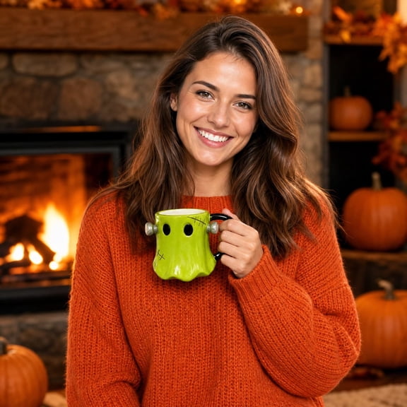 SDJMa Ceramic Monster Ghost Coffee Mug with Handle for Halloween Party Home Office Table Decor, Gift for Women Men
