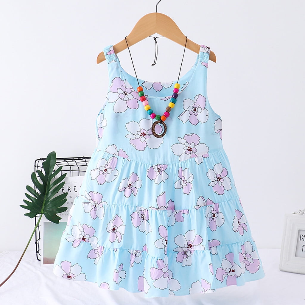 SDJMa Chirdren Kids Girls Princess Belle Print Sleeveless Dresses ...