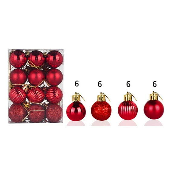 SDJMa Christmas Ball Ornaments, 24Pcs 30mm Shatterproof Christmas Tree Ball for Home Winter Holiday Xmas Party Decor, 4 Styles
