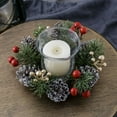thumbnail image 1 of SDJMa Christmas Candle Rings Wreath, Artificial Candle Ring Holder with Berries Pinecones Pine Branches for Xmas Winter Holiday Wedding Party Farmhouse Home Table Centerpiece, 1 of 8